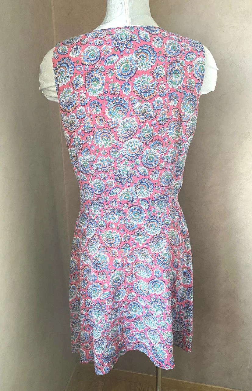 Prachtige Caroll jurk maat 42 van zijde – Roze met bohemien-chique bloemenprint – photo 5